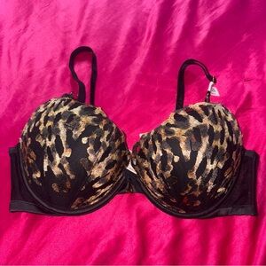 Victoria Secret NEW Leopard Print Black Bra